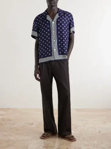 BODE Camp-Collar Printed Silk-Voile Shirt - Men | Thumbnail 2 BODE Camp-Collar Printed Silk-Voile Shirt - Men | Thumbnail 2