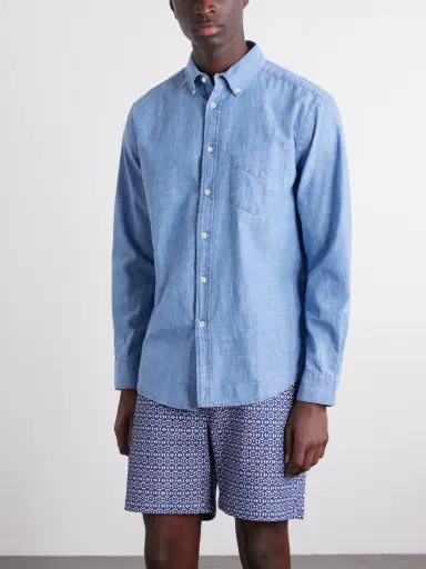 Portuguese Flannel Cotton-Chambray Shirt - Men | Thumbnail 3 Portuguese Flannel Cotton-Chambray Shirt - Men | Thumbnail 3