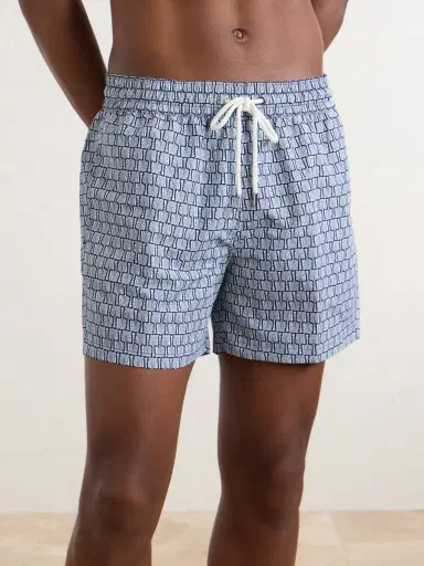 Frescobol Carioca Rio Straight-Leg Mid-Length Printed Recycled Swim Shorts - Men | Thumbnail 2 Frescobol Carioca Rio Straight-Leg Mid-Length Printed Recycled Swim Shorts - Men | Thumbnail 2