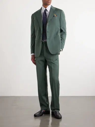J. Mueser Waverly Straight-Leg Cotton and Linen-Blend Twill Suit Trousers - Men | Thumbnail 2 J. Mueser Waverly Straight-Leg Cotton and Linen-Blend Twill Suit Trousers - Men | Thumbnail 2