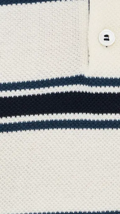 Dunst Multi Striped Polo Knit Cream/Navy M | Thumbnail 6 Dunst Multi Striped Polo Knit Cream/Navy M | Thumbnail 6
