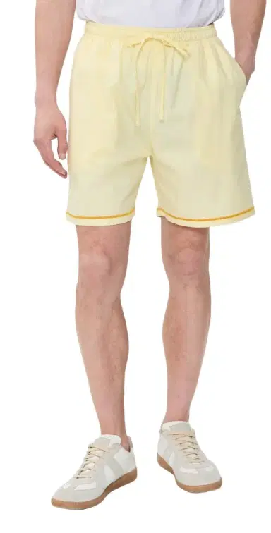 Fanm Mon Talha Embroidered inen Shorts 6 ight Yellow | Thumbnail 1 Fanm Mon Talha Embroidered inen Shorts 6 ight Yellow | Thumbnail 1