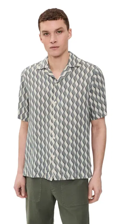 Frescobol Carioca Roberto inen Shirt Coastal Blue | Thumbnail 1 Frescobol Carioca Roberto inen Shirt Coastal Blue | Thumbnail 1