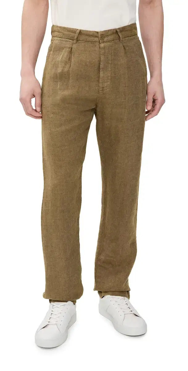 Pleated Linen Alta Trousers Chai Pleated Linen Alta Trousers Chai