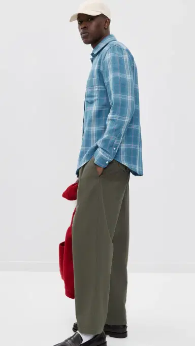 Billy Reid Double Face Plaid Cypress Shirt Washed Indigo | Thumbnail 4 Billy Reid Double Face Plaid Cypress Shirt Washed Indigo | Thumbnail 4