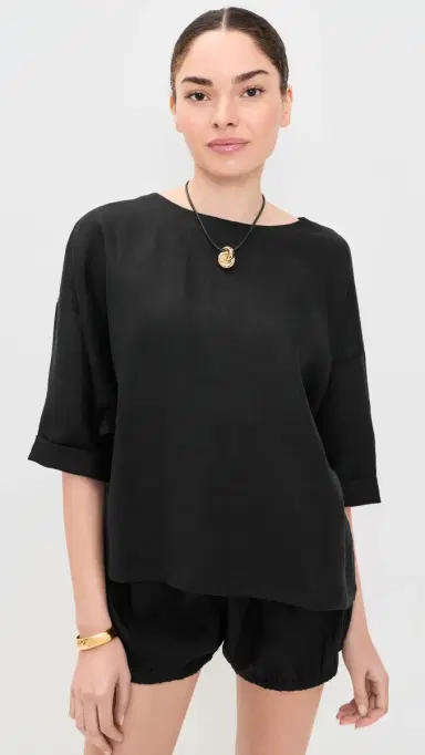 Suzie Kondi Saria inen Top Black | Thumbnail 2 Suzie Kondi Saria inen Top Black | Thumbnail 2
