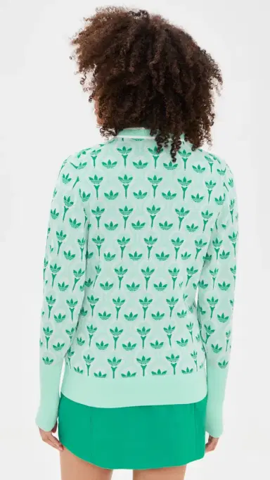 Adidas Golf Originals All Over Cardigan White/Clear Mint | Thumbnail 3 Adidas Golf Originals All Over Cardigan White/Clear Mint | Thumbnail 3