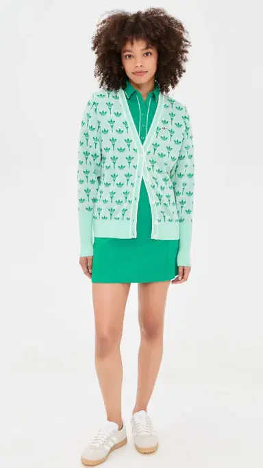 Adidas Golf Originals All Over Cardigan White/Clear Mint | Thumbnail 5 Adidas Golf Originals All Over Cardigan White/Clear Mint | Thumbnail 5