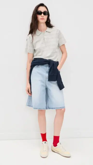 DUNST Relaxed Bermuda Denim Shorts ight Blue | Thumbnail 2 DUNST Relaxed Bermuda Denim Shorts ight Blue | Thumbnail 2