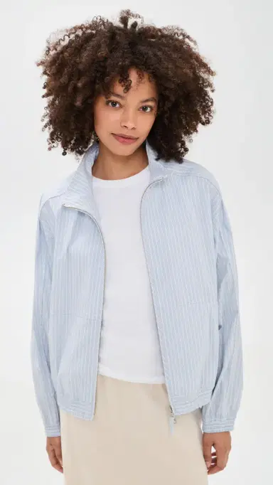 DUNST ight Harrington Jacket Soft Blue Stripe | Thumbnail 2 DUNST ight Harrington Jacket Soft Blue Stripe | Thumbnail 2