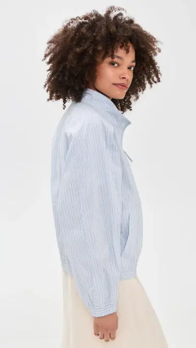 DUNST ight Harrington Jacket Soft Blue Stripe | Thumbnail 4 DUNST ight Harrington Jacket Soft Blue Stripe | Thumbnail 4