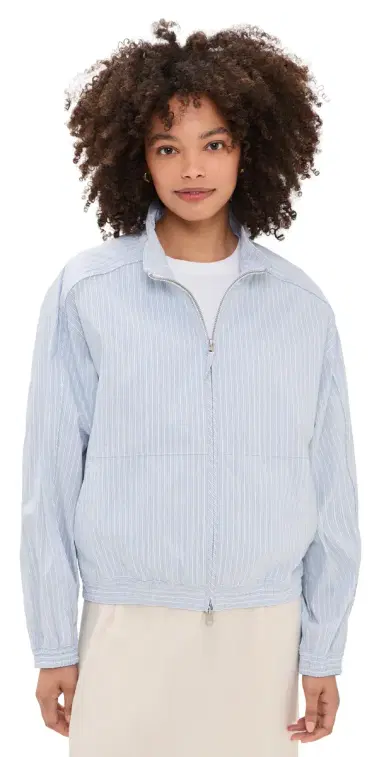 DUNST ight Harrington Jacket Soft Blue Stripe | Thumbnail 1 DUNST ight Harrington Jacket Soft Blue Stripe | Thumbnail 1