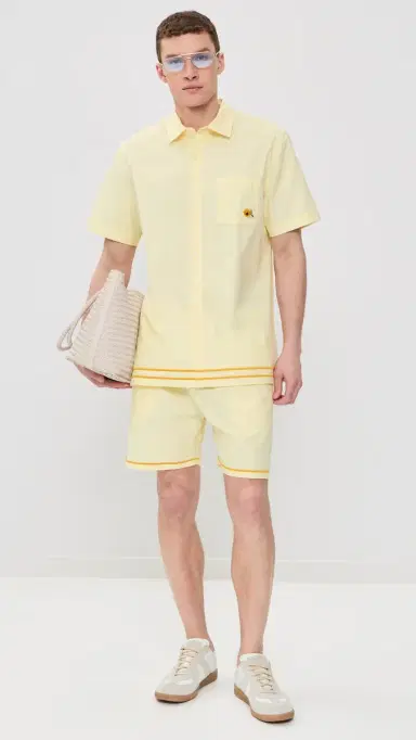 Fanm Mon Efe Embroidered inen Camp Shirt ight Yellow | Thumbnail 5 Fanm Mon Efe Embroidered inen Camp Shirt ight Yellow | Thumbnail 5