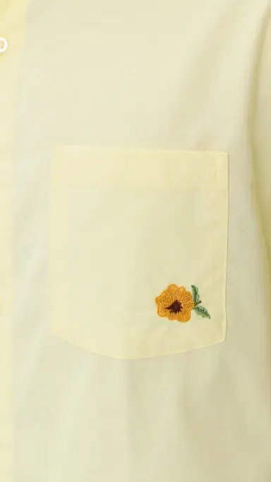 Fanm Mon Efe Embroidered inen Camp Shirt ight Yellow | Thumbnail 6 Fanm Mon Efe Embroidered inen Camp Shirt ight Yellow | Thumbnail 6