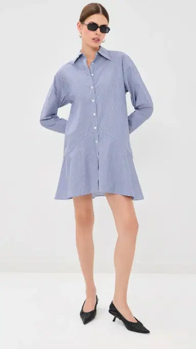 BITE Studios Striped Petal Bottom Shirt Dress Blue Stripe 42 | Thumbnail 5 BITE Studios Striped Petal Bottom Shirt Dress Blue Stripe 42 | Thumbnail 5