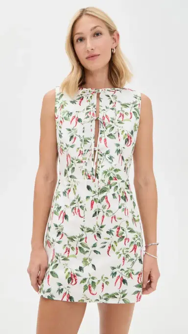 Another Girl Chili Print Tie Front Mini Dress ulti | Thumbnail 2 Another Girl Chili Print Tie Front Mini Dress ulti | Thumbnail 2