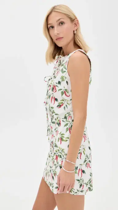 Another Girl Chili Print Tie Front Mini Dress ulti | Thumbnail 4 Another Girl Chili Print Tie Front Mini Dress ulti | Thumbnail 4