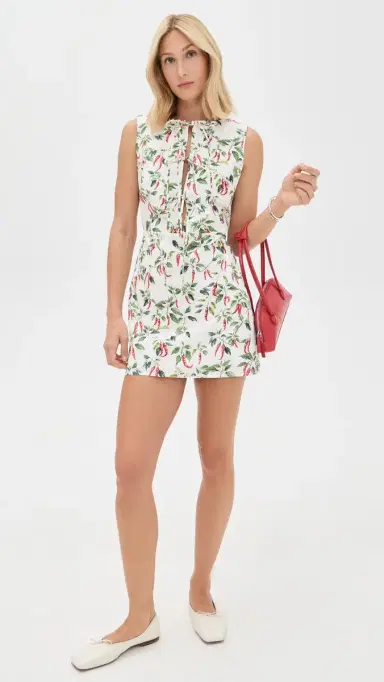 Another Girl Chili Print Tie Front Mini Dress ulti | Thumbnail 5 Another Girl Chili Print Tie Front Mini Dress ulti | Thumbnail 5