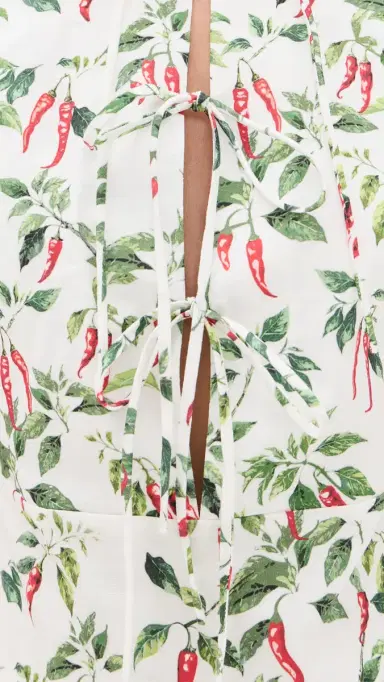 Another Girl Chili Print Tie Front Mini Dress ulti | Thumbnail 6 Another Girl Chili Print Tie Front Mini Dress ulti | Thumbnail 6