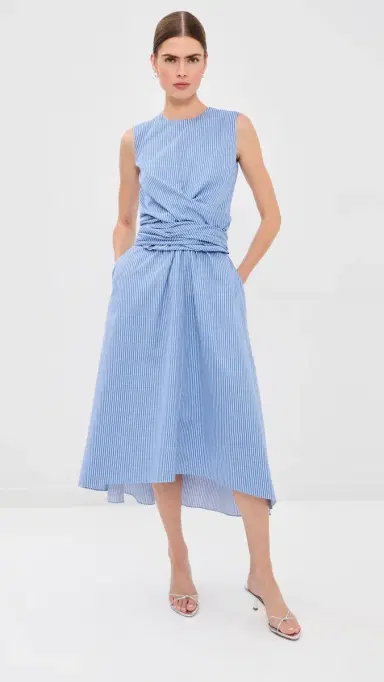 Altuzarra Penny Dress Azure Stripe | Thumbnail 2 Altuzarra Penny Dress Azure Stripe | Thumbnail 2