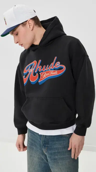 Rhude Pit Stop Hoodie Vintage Black/Red/Blue | Thumbnail 2 Rhude Pit Stop Hoodie Vintage Black/Red/Blue | Thumbnail 2