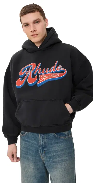 Rhude Pit Stop Hoodie Vintage Black/Red/Blue | Thumbnail 1 Rhude Pit Stop Hoodie Vintage Black/Red/Blue | Thumbnail 1