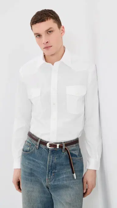 Aaron Levine Western Shirt White | Thumbnail 2 Aaron Levine Western Shirt White | Thumbnail 2