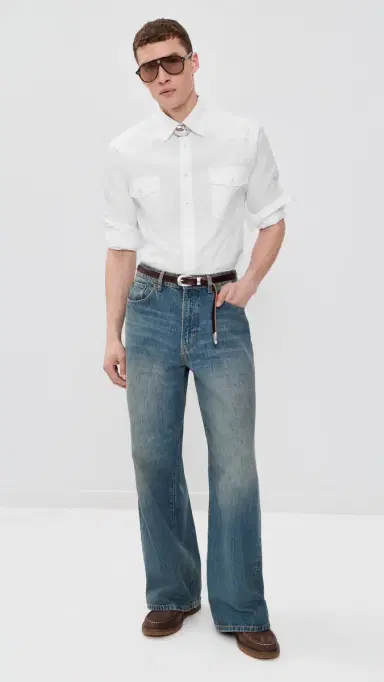 Aaron Levine Western Shirt White | Thumbnail 5 Aaron Levine Western Shirt White | Thumbnail 5