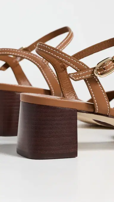 Larroudé Roma Sandals Vegetale Caramel Leather | Thumbnail 4 Larroudé Roma Sandals Vegetale Caramel Leather | Thumbnail 4