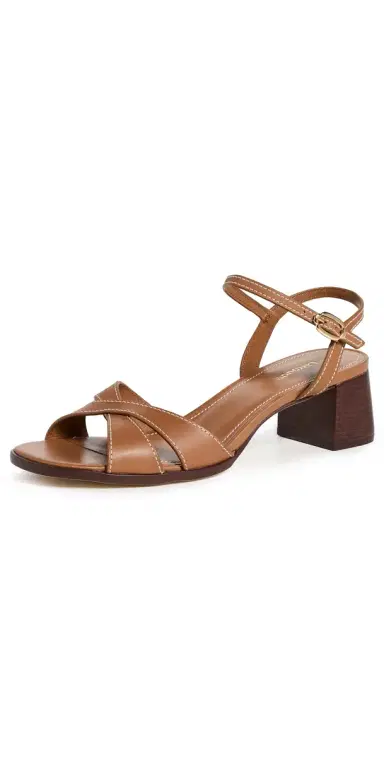 Larroudé Roma Sandals Vegetale Caramel Leather | Thumbnail 1 Larroudé Roma Sandals Vegetale Caramel Leather | Thumbnail 1