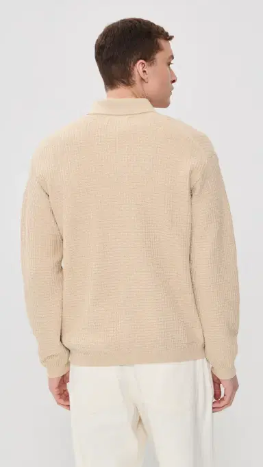 UNIVERSAL WORKS Cotton Knit Jacket Sand | Thumbnail 3 UNIVERSAL WORKS Cotton Knit Jacket Sand | Thumbnail 3