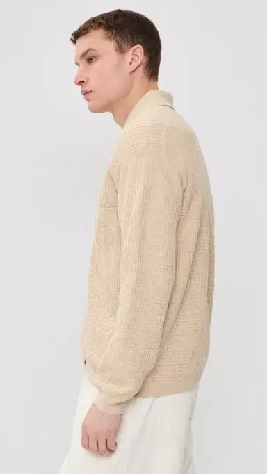 UNIVERSAL WORKS Cotton Knit Jacket Sand | Thumbnail 4 UNIVERSAL WORKS Cotton Knit Jacket Sand | Thumbnail 4