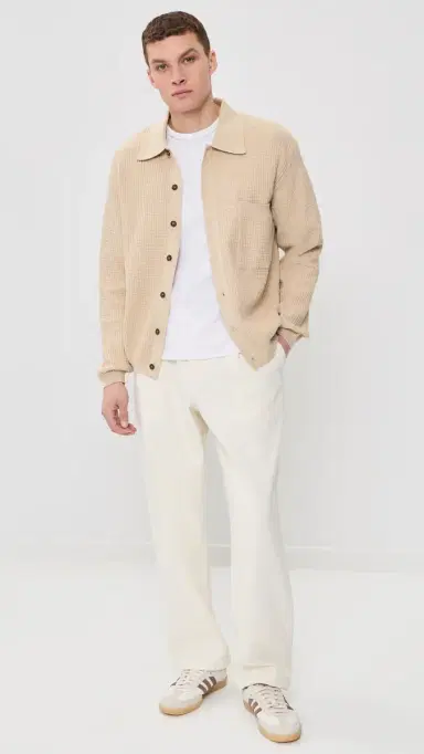UNIVERSAL WORKS Cotton Knit Jacket Sand | Thumbnail 5 UNIVERSAL WORKS Cotton Knit Jacket Sand | Thumbnail 5