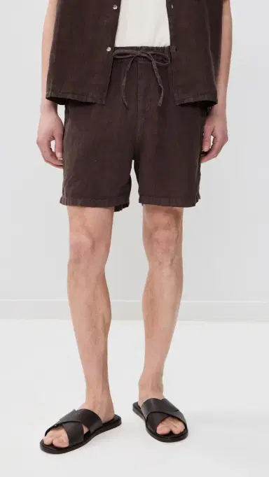 BATHER inen eisure Shorts 5 Espresso | Thumbnail 2 BATHER inen eisure Shorts 5 Espresso | Thumbnail 2