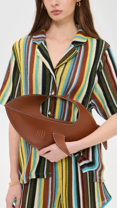 STAUD Shark Hand Bag Tabac One Size | Thumbnail 3 STAUD Shark Hand Bag Tabac One Size | Thumbnail 3