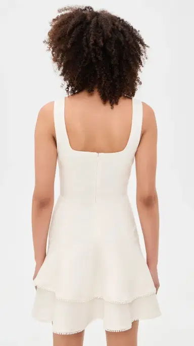 ALICE + OLIVIA Miriam Sweetheart Tiered Mini Dress Off White | Thumbnail 3 ALICE + OLIVIA Miriam Sweetheart Tiered Mini Dress Off White | Thumbnail 3