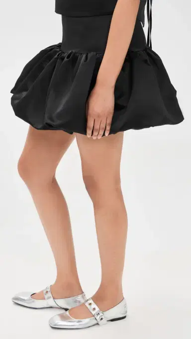 Ganni Duchesse Satin Bubble Miniskirt Black | Thumbnail 5 Ganni Duchesse Satin Bubble Miniskirt Black | Thumbnail 5