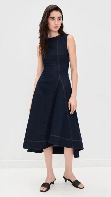 ALIGNE Liberty Denim Midi Dress Indigo | Thumbnail 2 ALIGNE Liberty Denim Midi Dress Indigo | Thumbnail 2