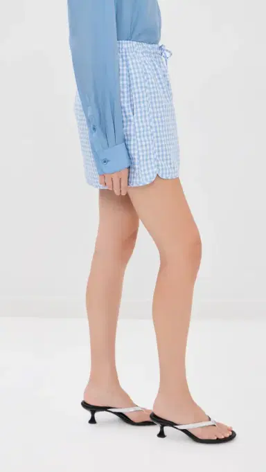 SIMKHAI Catherine Boxer Skirt Cloud Gingham | Thumbnail 4 SIMKHAI Catherine Boxer Skirt Cloud Gingham | Thumbnail 4