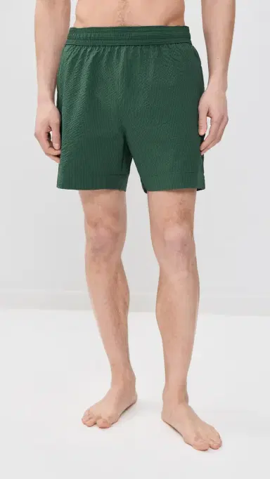 Maison Kitsuné eersucker wim horts 5 Bottle Green | Thumbnail 2 Maison Kitsuné eersucker wim horts 5 Bottle Green | Thumbnail 2
