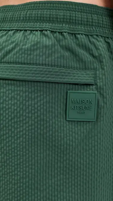 Maison Kitsuné eersucker wim horts 5 Bottle Green | Thumbnail 6 Maison Kitsuné eersucker wim horts 5 Bottle Green | Thumbnail 6
