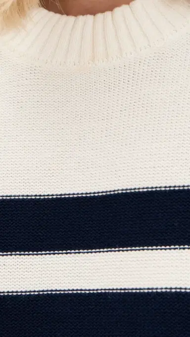 perfectwhitetee Ginger Oversized Crew Neck Sweater Navy/ugar Stripe | Thumbnail 6 perfectwhitetee Ginger Oversized Crew Neck Sweater Navy/ugar Stripe | Thumbnail 6