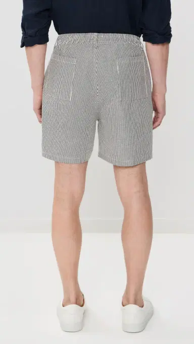 BATHER Navy Pinstripe Leisure Shorts 5 Navy | Thumbnail 3 BATHER Navy Pinstripe Leisure Shorts 5 Navy | Thumbnail 3