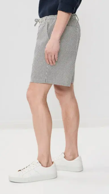 BATHER Navy Pinstripe Leisure Shorts 5 Navy | Thumbnail 4 BATHER Navy Pinstripe Leisure Shorts 5 Navy | Thumbnail 4