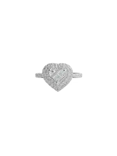Wish Fine Jewelry 0.65ct Diamond 18K Gold Pave Heart Ring | Thumbnail 1 Wish Fine Jewelry 0.65ct Diamond 18K Gold Pave Heart Ring | Thumbnail 1