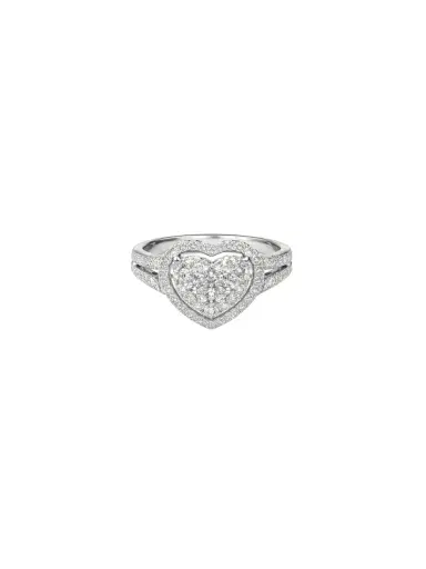 Wish Fine Jewelry 0.79ct Diamond 18K Gold Pave Heart Ring | Thumbnail 1 Wish Fine Jewelry 0.79ct Diamond 18K Gold Pave Heart Ring | Thumbnail 1