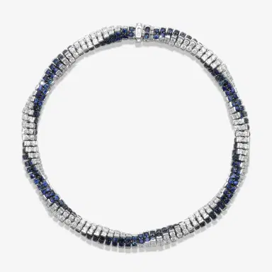 ASSAEL Assael 18K White Gold Diamond & Blue Sapphire Rope Bracelet by The Solist | Thumbnail 2 ASSAEL Assael 18K White Gold Diamond & Blue Sapphire Rope Bracelet by The Solist | Thumbnail 2