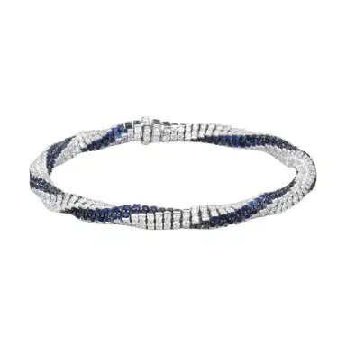 ASSAEL Assael 18K White Gold Diamond & Blue Sapphire Rope Bracelet by The Solist | Thumbnail 1 ASSAEL Assael 18K White Gold Diamond & Blue Sapphire Rope Bracelet by The Solist | Thumbnail 1