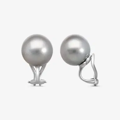 ASSAEL Assael 18K White Gold Tahitian Cultured Pearl Clip Earrings by The Solist | Thumbnail 3 ASSAEL Assael 18K White Gold Tahitian Cultured Pearl Clip Earrings by The Solist | Thumbnail 3