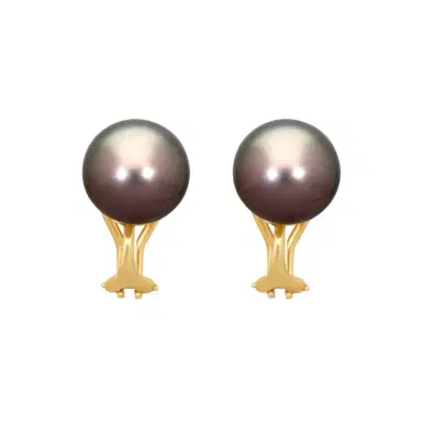 ASSAEL Assael 18K Yellow Gold Tahitian Cultured Pearl Clip Earrings by The Solist | Thumbnail 1 ASSAEL Assael 18K Yellow Gold Tahitian Cultured Pearl Clip Earrings by The Solist | Thumbnail 1